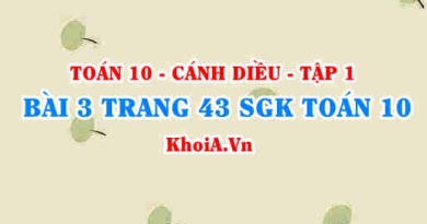 Bài 3 trang 43 SGK Toán 10 tập 1 Cánh Diều